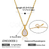 304 Stainless Steel Pave Clear Cubic Zirconia Geometric Pendant Necklaces for Women WGE59A2-01-1