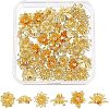 36Pcs 3 Style Brass 3D Flower Bead Caps KK-FH0002-48-1