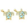 Brass Micro Pave Sky Blue Cubic Zirconia Pendants CU-CBA6938-05G-02-1