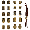 20Pcs 10 Styles Viking Symbol Brass European Beads KK-HS0002-28AB-1