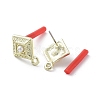 Rack Plating Golden Alloy with ABS Pearl Stud Earring Findings EJEW-B036-03G-13-2