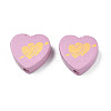 Spray Painted Maple Wood Beads WOOD-Q030-88D-2