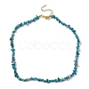 Natural Apatite Chip Beaded Necklace NJEW-JN04616-15-4