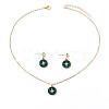 Zinc Alloy Crystal Rhinestone & Acrylic Pendant Necklaces & Stud Dangle Earrings Sets WGD1CBB-05-2
