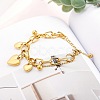 Stainless Steel Heart Charm Bracelets for Women BJEW-BB69676-I-5