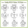 9Pcs 9 Styles 201 Stainless Steel Laser Cut Connector Charms STAS-TA0005-85-4