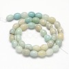 Oval Natural Flower Amazonite Bead Strands G-P106-16-2