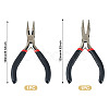 2Pcs 2 Styles Carbon Steel Chain Nose Pliers for Jewelry Making Supplies TOOL-TADJ0001-07-3