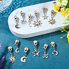 18Pcs 9 Styles Alloy Replacement Zipper Sliders with Sun Moon Star Charms HJEW-TAC0088-7