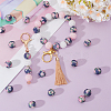 30pcs Round with Flower Pattern Silicone Focal Beads SIL-SC0002-03D-4