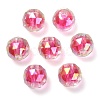 Two Tone UV Plating Rainbow Iridescent Acrylic Beads TACR-D010-06E-2