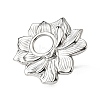 Adjustable 304 Stainless Steel Open Cuff Ring Components STAS-P403-01G-P-1
