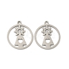 201 Stainless Steel Laser Cut Pendants STAS-P428-10P-03-1