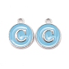 Platinum Plated Alloy Enamel Charms ENAM-S118-04C-P-1