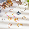 Olycraft 32Pcs 8 Styles Cat Head Paw Print Alloy Open Back Bezel Charms PALLOY-OC0002-99-5