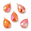 Imitation Jade Glass Pendants KK-Q777-02G-4