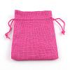 Polyester Imitation Burlap Packing Pouches Drawstring Bags X-ABAG-R005-14x10-M-2
