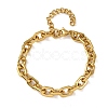 304 Stainless Steel Rectangle Link Chain Bracelets for Women BJEW-F536-17G-2