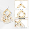 4 Pairs 4 Styles Rattan Dangle Stud Earrings EJEW-SP0001-16C-5