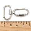 Non-Tarnish 304 Stainless Steel Screw Carabiner Lock Charms STAS-C092-05G-P-3