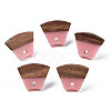 Resin & Walnut Wood Stud Earring Findings MAK-N032-028A-3