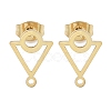 Triangle & Ring Ion Plating(IP) 304 Stainless Steel Stud Earring Findings STAS-I206-103G-1