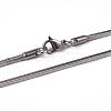 Non-Tarnish 304 Stainless Steel Square Snake Chains Necklaces NJEW-K049-06P-2