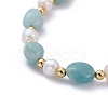 Natural Amazonite Beaded Bracelets X-BJEW-JB05265-03-3