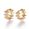 Brass Micro Pave Cubic Zirconia Huggie Hoop Earrings EJEW-F209-05G-1