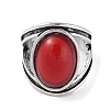 Oval Resin Finger Ring RJEW-B107-16AS-02-3