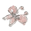 Butterfly Natural Rose Quartz Brooch G-A278-02P-08-2