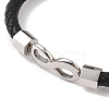 Braided Microfiber Leather Cord Bracelets BJEW-B096-15P-2