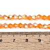 AB Color Plated Transparent Glass Beads Strands GLAA-G127-01-02B-2