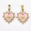 Brass Clear Cubic Zirconia Pendants ZIRC-J025-67G-01-1