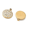 304 Stainless Steel Micro Pave Clear Cubic Zirconia Charms CU-CBAF0F8-03E-G-2