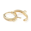 Brass with Rhinestone Hoop Earring Findings KK-C024-21B-KCG-2