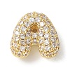 Brass Micro Pave Cubic Zirconia Beads KK-P290-61G-A-1