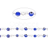 3.28 Feet Handmade Evil Eye Lampwork Round Beaded Chains X-CHC-G009-A-S05-1