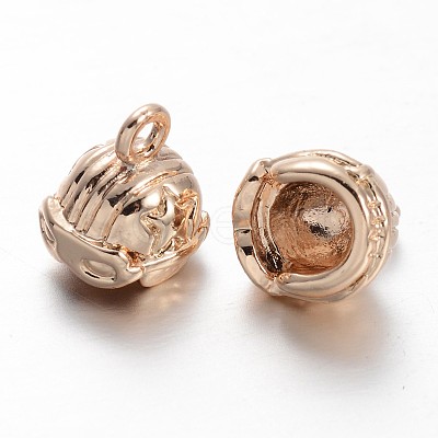 Light Gold Plating Brass Motorcycle Helmet Charms KK-M191-16-1