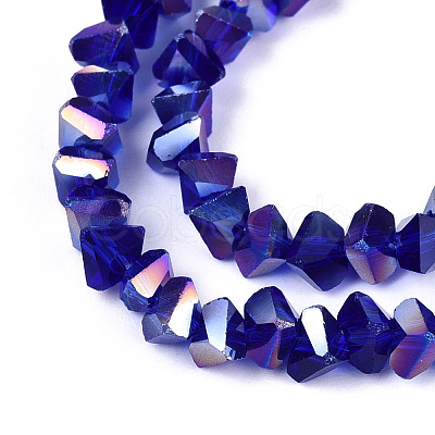 Electroplate Transparent Glass Beads Strands GLAA-N021-4mm-02-1