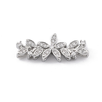 Brass Micro Pave Cubic Zirconia Spacer Beads KK-K371-47A-P-1