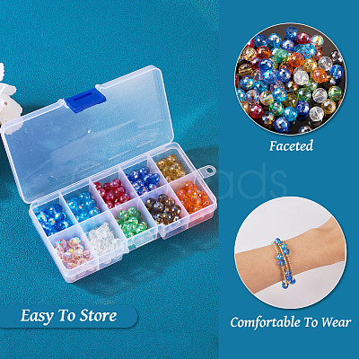 200Pcs 10 Color Electroplate Glass Bead Strands EGLA-KS0001-02-1