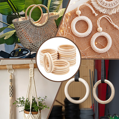 Unfinished Schima Wood Rings for DIY Accessories WOOD-WH0002-65C-1
