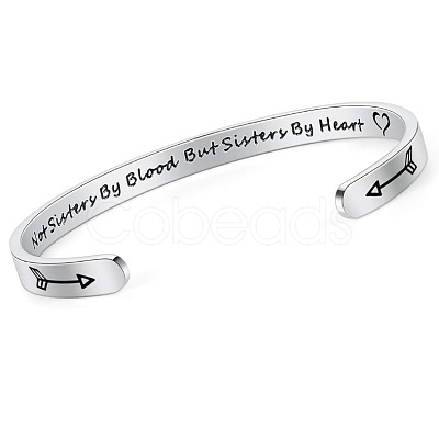 Inspirational 304 Stainless Steel Cuff Bangles FS-WG30F15-02-1
