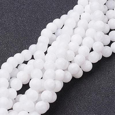 Natural White Jade Beads Strands GSR6mmC067-1