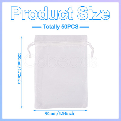 50Pcs Organza Bags Jewellery Storage Pouches Wedding Favour Party Mesh Drawstring Gift OP-TA0001-16E-1