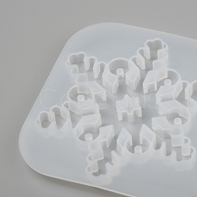 Christmas DIY Snowflake Silicone Pendant Molds DIY-P006-31-1