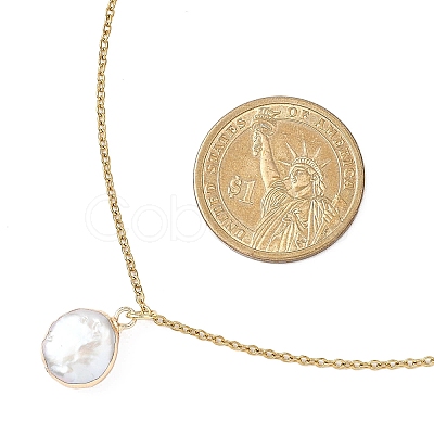Electroplated Natural Keshi Pearl Pendant Necklaces NJEW-JN05604-02-1