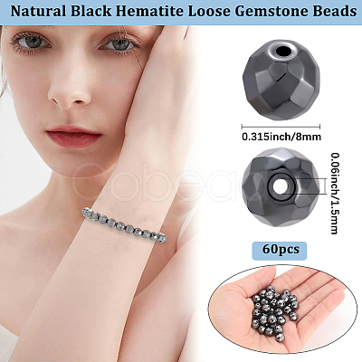 60Pcs Non-magnetic Synthetic Hematite Beads G-BBC0001-54-1
