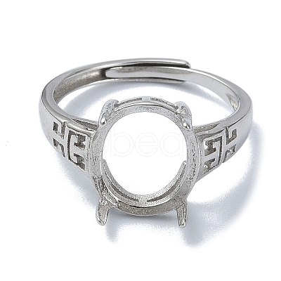 Adjustable 925 Sterling Silver Ring Components STER-K179-16P-1